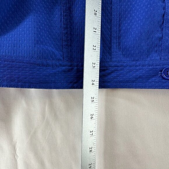 Merin London Jacket Womens Size L Lace Trim Textured Trucker Button Front Blue - Picture 11 of 11